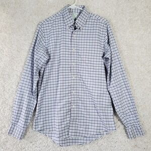 Brooks Brothers Mens Milano Fit Check Button Up Shirt Blue Size 15.5 36 Preppy‎